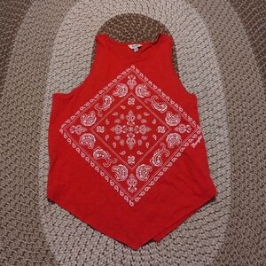 Wrangler Red Bandana Print Tank Top